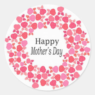 Sticker Rond Floral Joyeuse Fête des mères