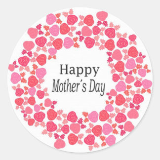 Sticker Rond Floral Joyeuse Fête des mères