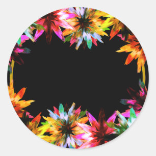 Sticker Rond Floral Lotus Fête des mariées d'aquarelle