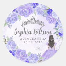 Floral Purple Princesse Quinceanera Anniversaire F