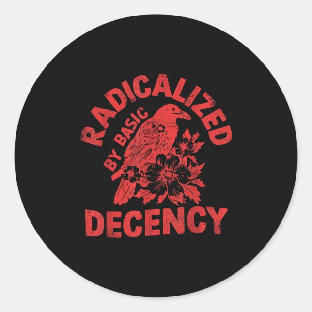 Sticker Rond Floral Radicalisé Par La Décence Fondamentale Femi (Devant)
