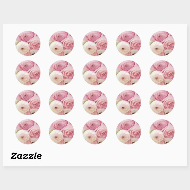 Sticker Rond Floral rose (Feuille)