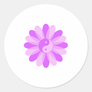 Sticker Rond Floral Yin Yang