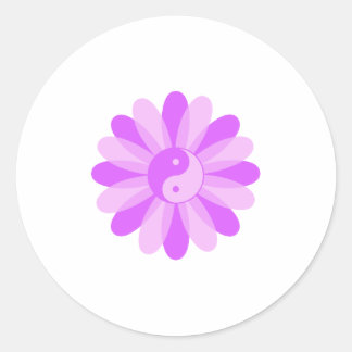 Sticker Rond Floral Yin Yang