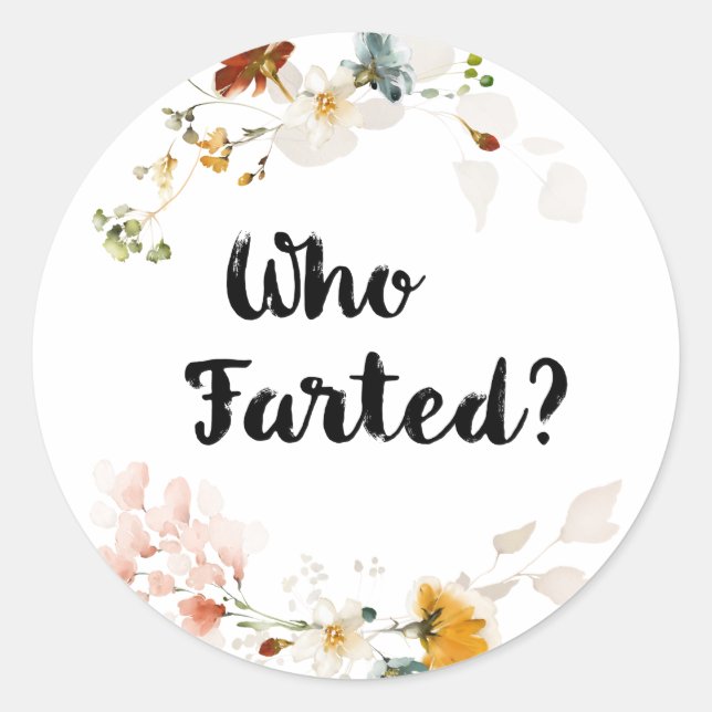 Sticker Rond Floraux d'aquarelles QUI A AGRICULÉ ? (Devant)