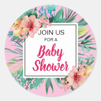 STICKER ROND FLORAUX LUMINEUX & ROSE VERTE