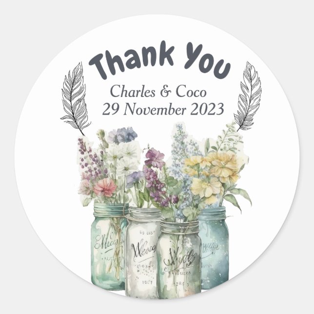 Sticker Rond Flore circulaire personnalisée (Devant)
