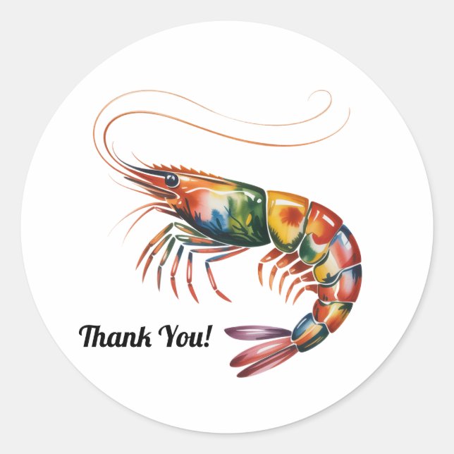 Sticker Rond Flore crevettes Art personnalisé (Devant)