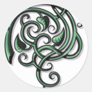Sticker Rond Flore décorative antique