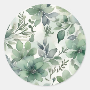 Sticker Rond Flore verte sans joint