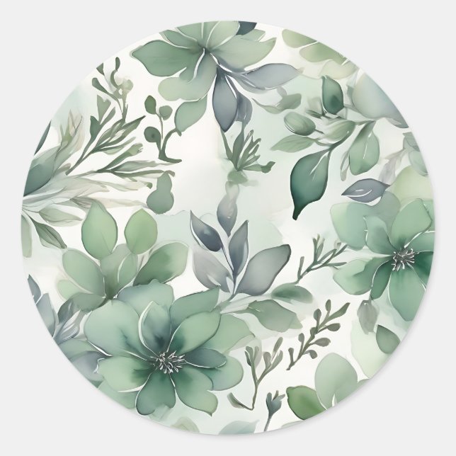 Sticker Rond Flore verte sans joint (Devant)