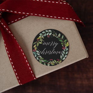 Sticker Rond Flores hivernales Joyeux Noël