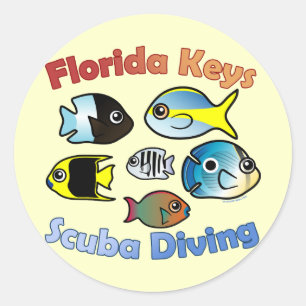 Sticker Rond Florida Keys Plongée sous-marine