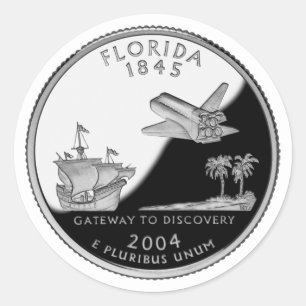 Sticker Rond Florida State Faux Quarter