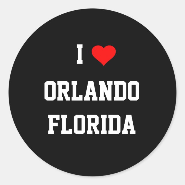 Sticker Rond FLORIDE : I Love Orlando, Floride (Devant)