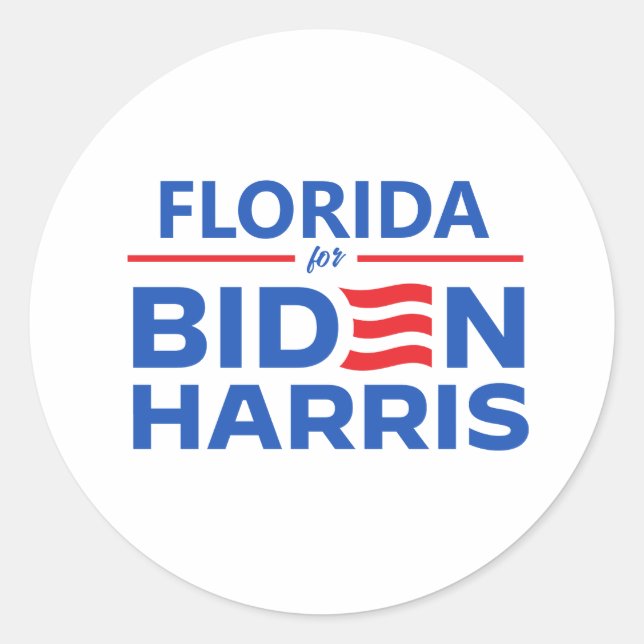 Sticker Rond Floride pour Biden Harris (Devant)