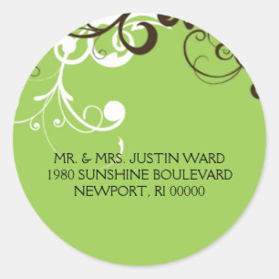 Sticker Rond flourish ; adresse verte