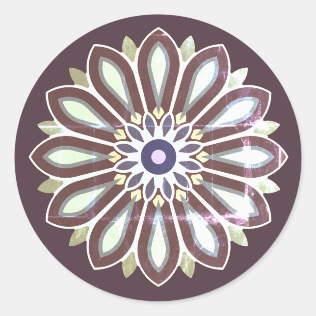 STICKER ROND FLOWER COLOURFULL GIFT FOR MOM DAD SISTER SON BOSS (Devant)