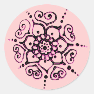 Sticker Rond Flower of Love (Henna)