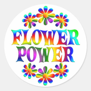 Sticker Rond Flower power sauvage