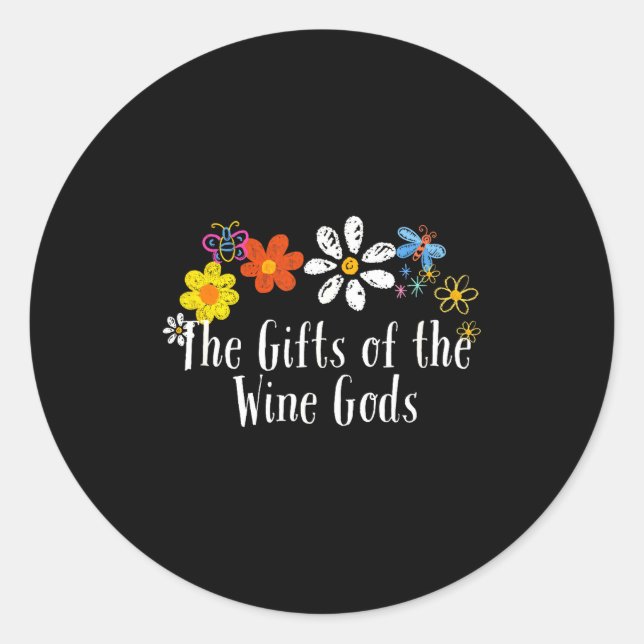 Sticker Rond Flowers Drawing The Of The Wine Gods Funny 2024 Sa (Devant)