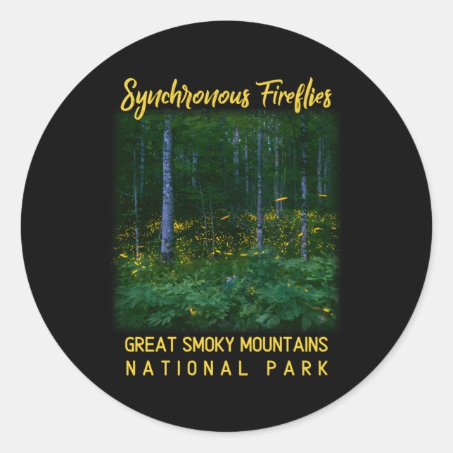 Sticker Rond Flucioles synchrones Nation Great Smoky Mountains (Devant)