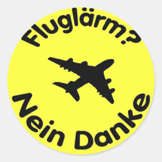 Sticker Rond Fluglärm ? Nein Danke