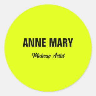 Sticker Rond Fluorescent Néon Jaune Couleur Brillante Personnal