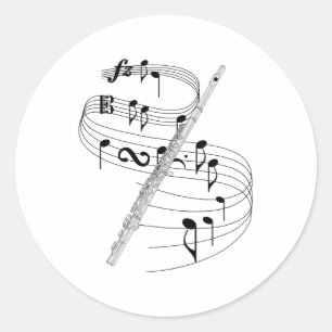 Sticker Rond Flûte