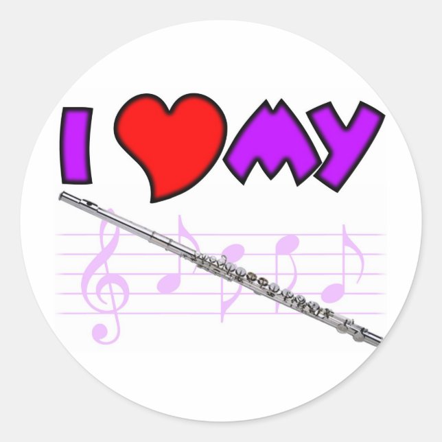 Sticker Rond Flute Love (Devant)
