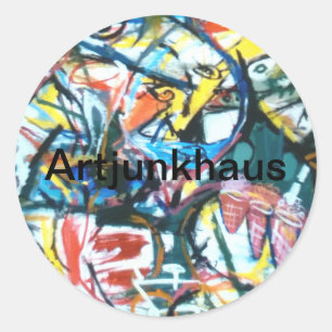 Sticker Rond Flux aérien Abstrait Jeff Hankamer Artjunkhaus