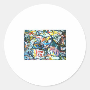 Sticker Rond Flux aérien Abstrait Jeff Hankamer Artjunkhaus