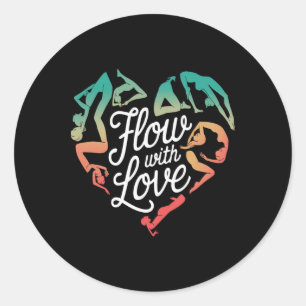Sticker Rond Flux de mouvement conscient avec l'énergie du cœur