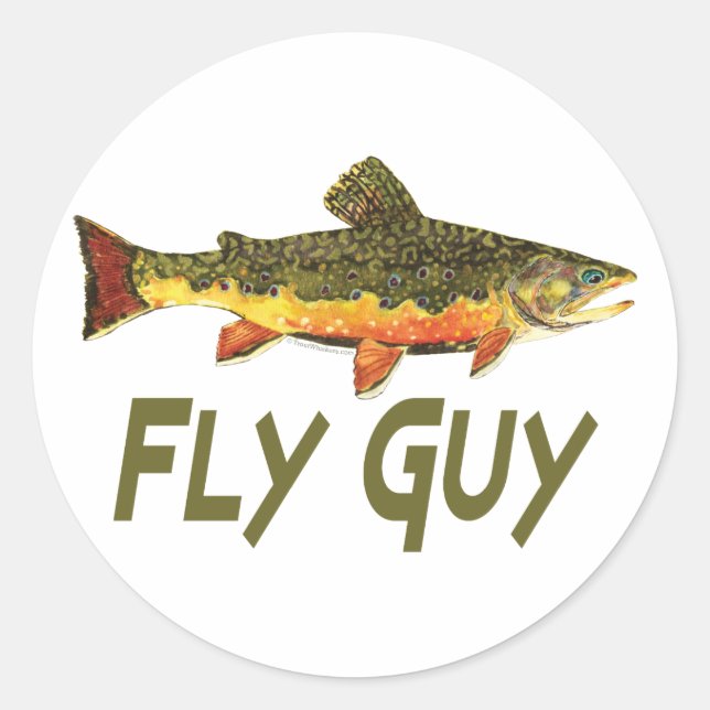 Sticker Rond Fly Fisherman (Devant)
