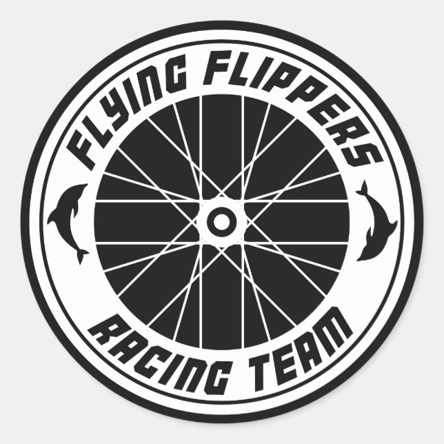 Sticker Rond Flying Flippers Racing (Devant)