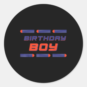 Sticker Rond Foam Dart War Birthday Boy Shirt