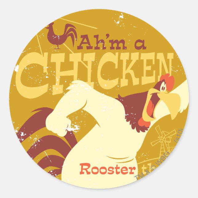 Sticker Rond Foghorn Ah est un poulet (Devant)