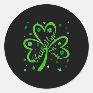 Sticker Rond foi chrétienne espoir amour trèfle religieux st