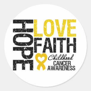 Sticker Rond Foi d'amour d'espoir de Cancer d'enfance