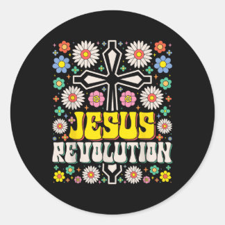 Sticker Rond Foi de la Révolution Jésus Retro Chrétien Super