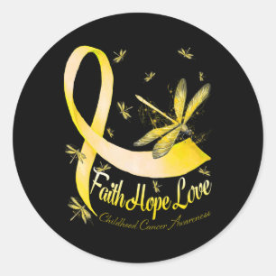 Sticker Rond Foi Espoir Amour Enfance Cancer Conscience Dragonf