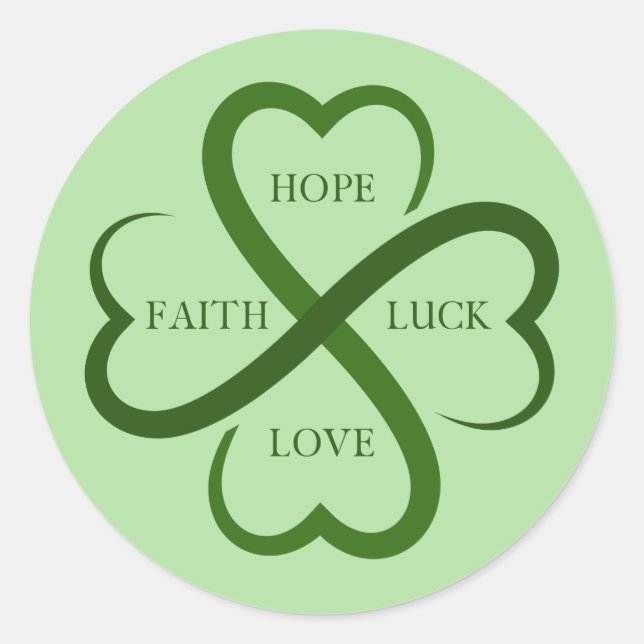 Sticker Rond Foi, Espoir, Chance, Amour (Devant)