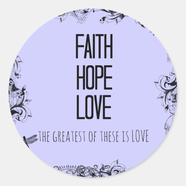 Sticker Rond Foi Inspirationnelle Espoir Aimer Bible Verse (Devant)