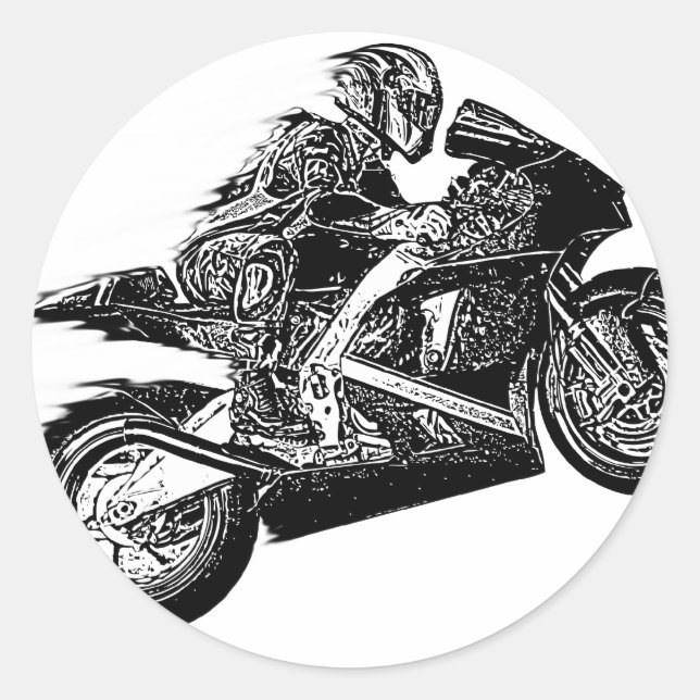 Sticker Rond Folie de course (Devant)