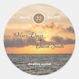 Sticker Rond Folly Beach Morning Mariage