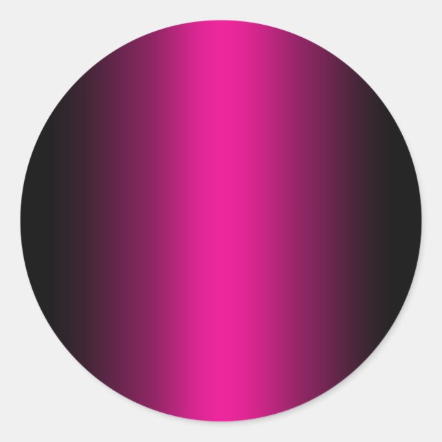 Sticker Rond Fond blanc avec dégradé noir et rose chaud (Devant)