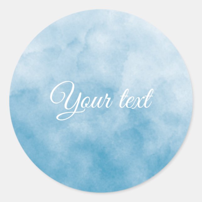 Sticker Rond fond d'emballage arrière - plan bleu océan (Devant)