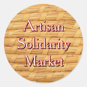 Sticker Rond Fond en osier pour la journée de l'artisan