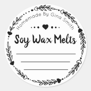Sticker Rond Fonte de cire de soja artisanale