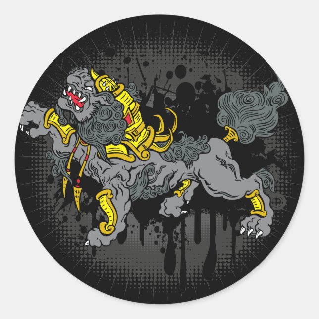 Sticker Rond Foo Dog (Devant)